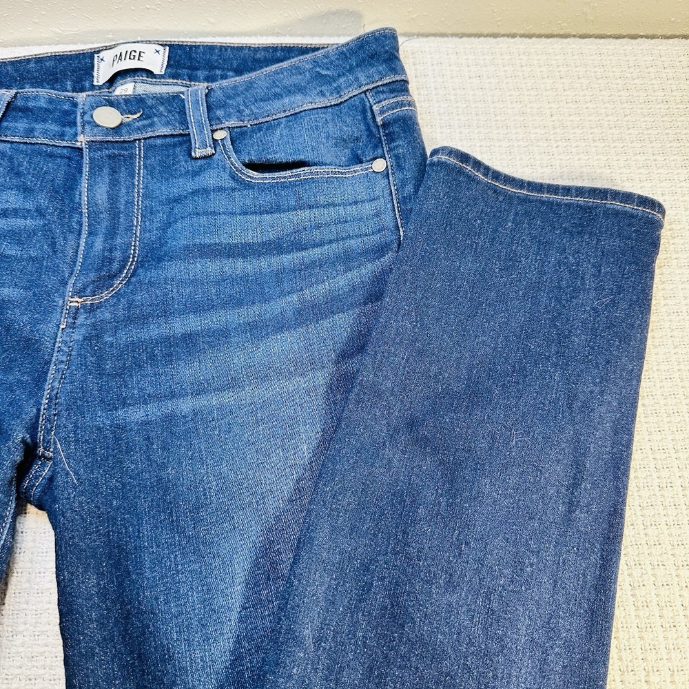 PAIGE Skyline Skinny Jeans Women's - Dark Wash Stretch‎ Blue Denim Pants Sz 29 - Picture 8 of 15
